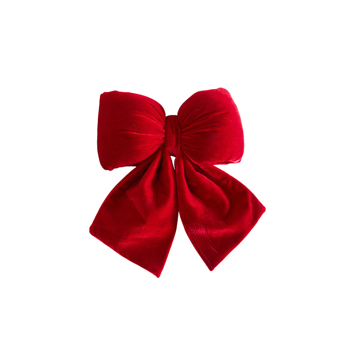 โบว์แดงประดับคริสต์มาส 3D บุนุ่นนิ่มๆ 28 cm.