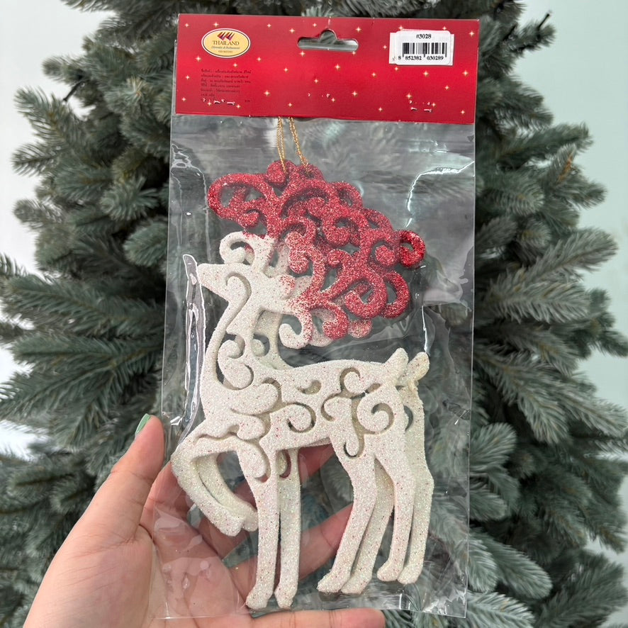 จี้กวางกลิตเตอร์ 20cm 2ชิ้น/แพ็ค