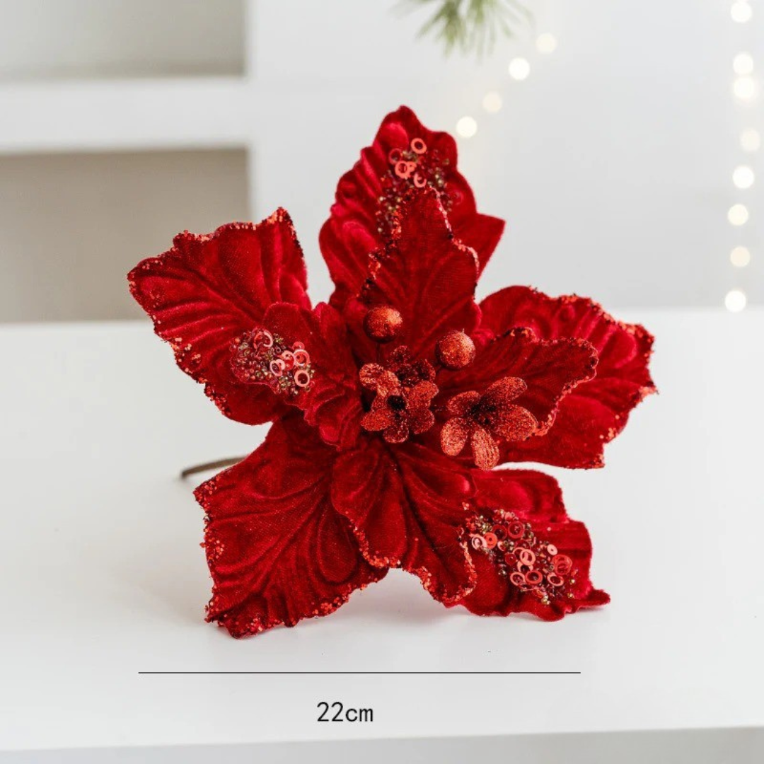 ดอกไม้กำมะหยี่กลิตเตอร์ 22 cm.