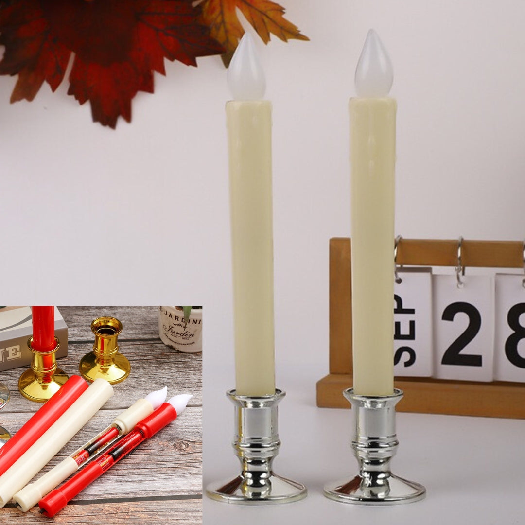 เซตเทียนคู่ 20 cm พร้อมเชิงเทียน