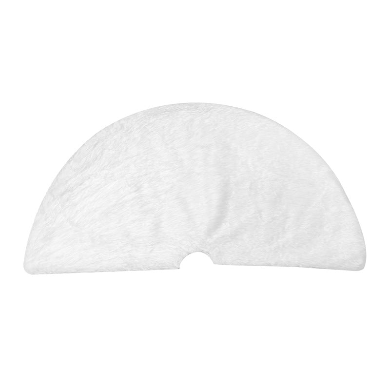 พรมกลมขนนิ่มสีขาวมีรู 80/90/120cm ปิดฐานต้นคริสต์มาส