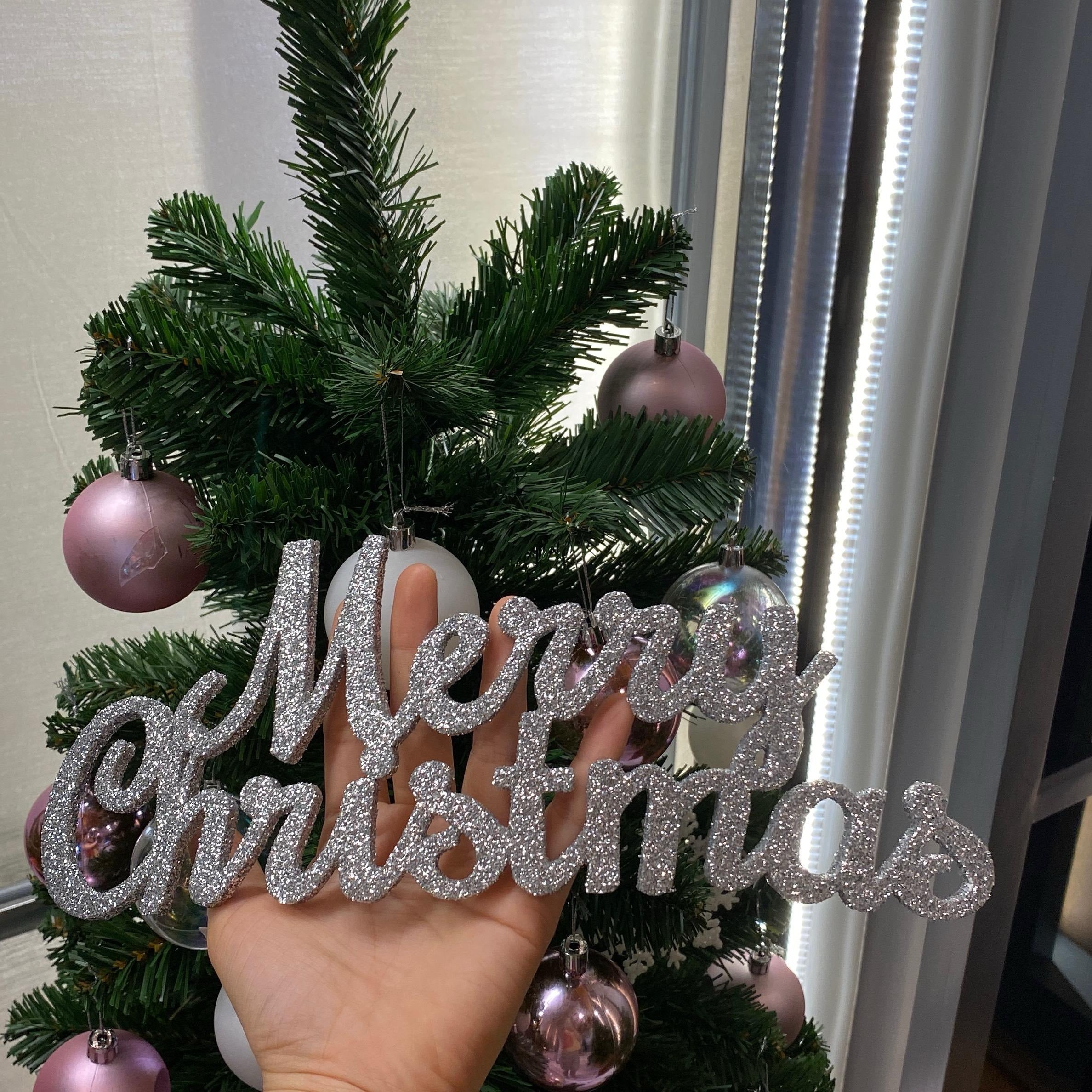 ป้ายกลิตเตอร์ Merry Christmas 30cm