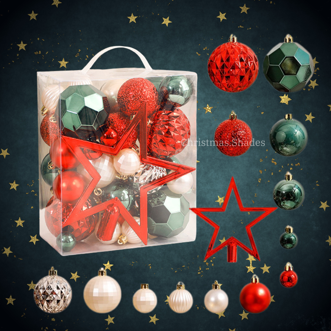 เซตลูกบอลแฟนซีสีคริสต์มาส 50 ลูก