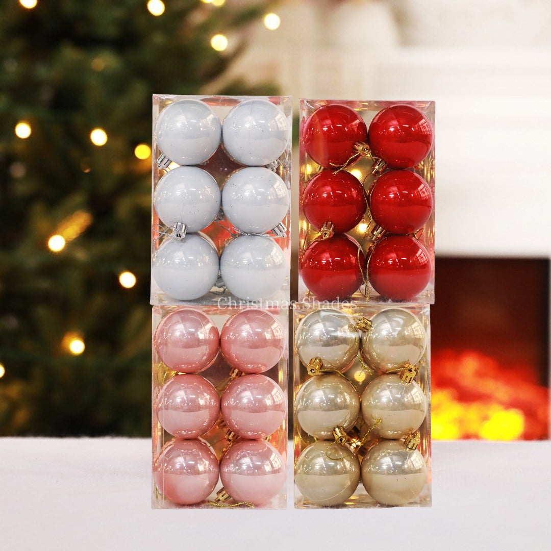 ลูกบอลประกายมุก 12 ชิ้น 6/8cm.