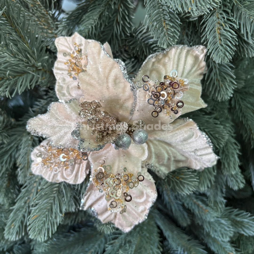 ดอกไม้กำมะหยี่กลิตเตอร์ 22 cm.