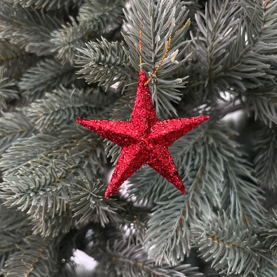 จี้ดาวกลิตเตอร์ 6 cm 4ชิ้น/แพ็ค