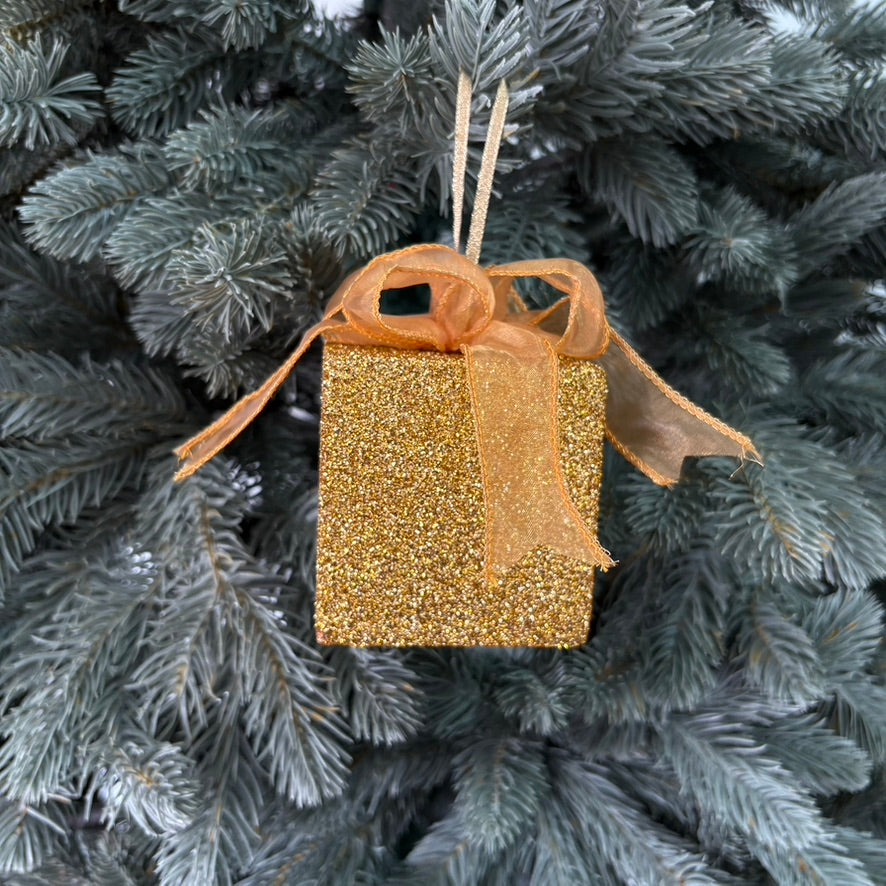 จี้กล่องของขวัญกลิตเตอร์ 2 ชิ้น/แพ็ค