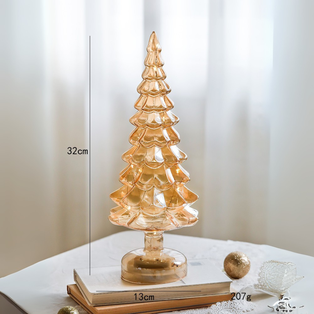 ต้นคริสต์มาสอะคลิลิคใสตั้งโชว์ ดีไซน์โดดเด่น ส่องสว่างกลางคืน