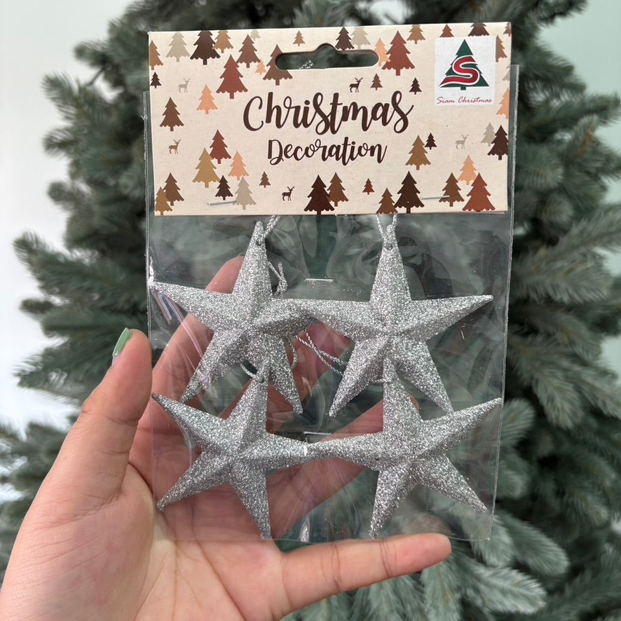 จี้ดาวกลิตเตอร์ 6 cm 4ชิ้น/แพ็ค