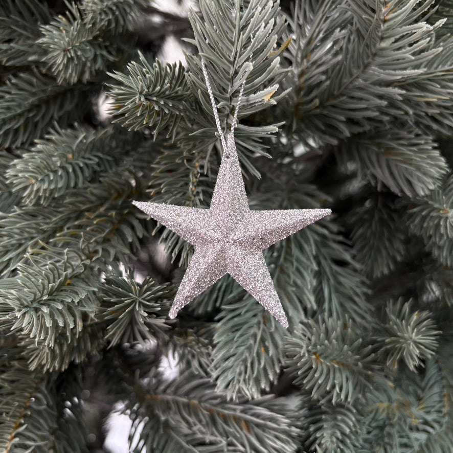 จี้ดาวกลิตเตอร์ 6 cm 4ชิ้น/แพ็ค