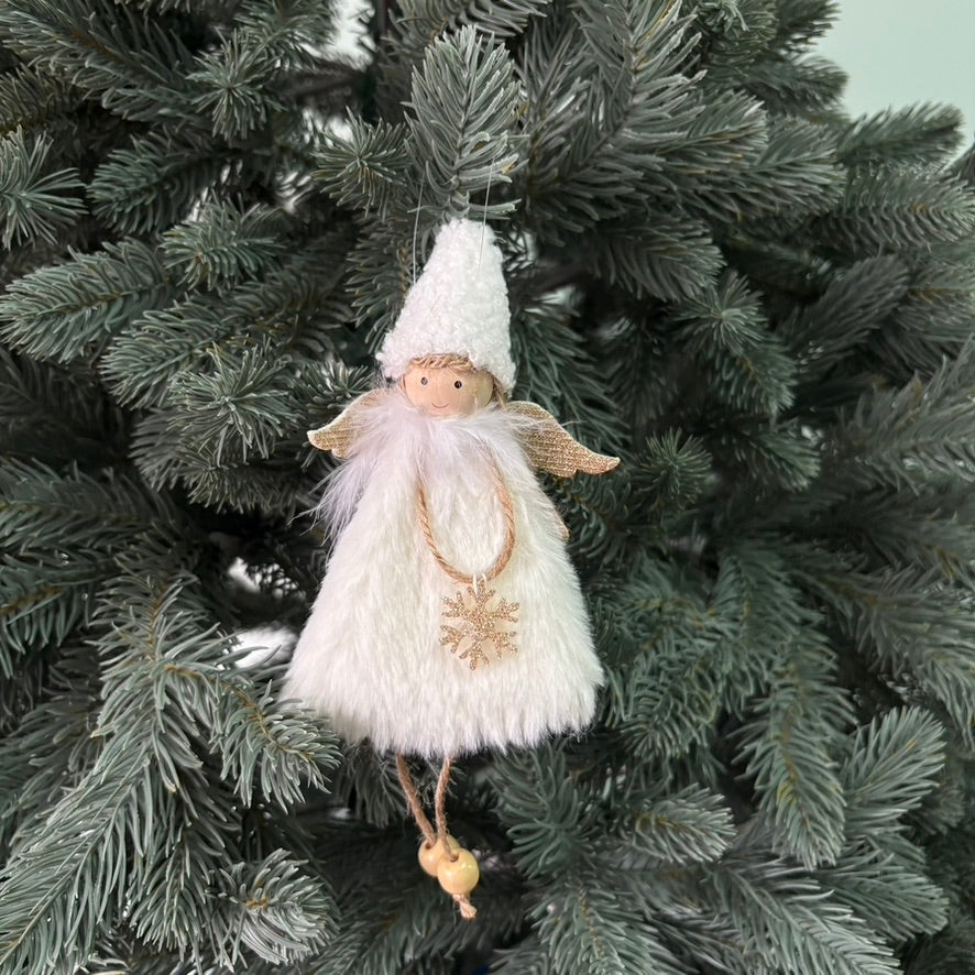 จี้นางฟ้าสีขาว 20cm ใส่หมวก