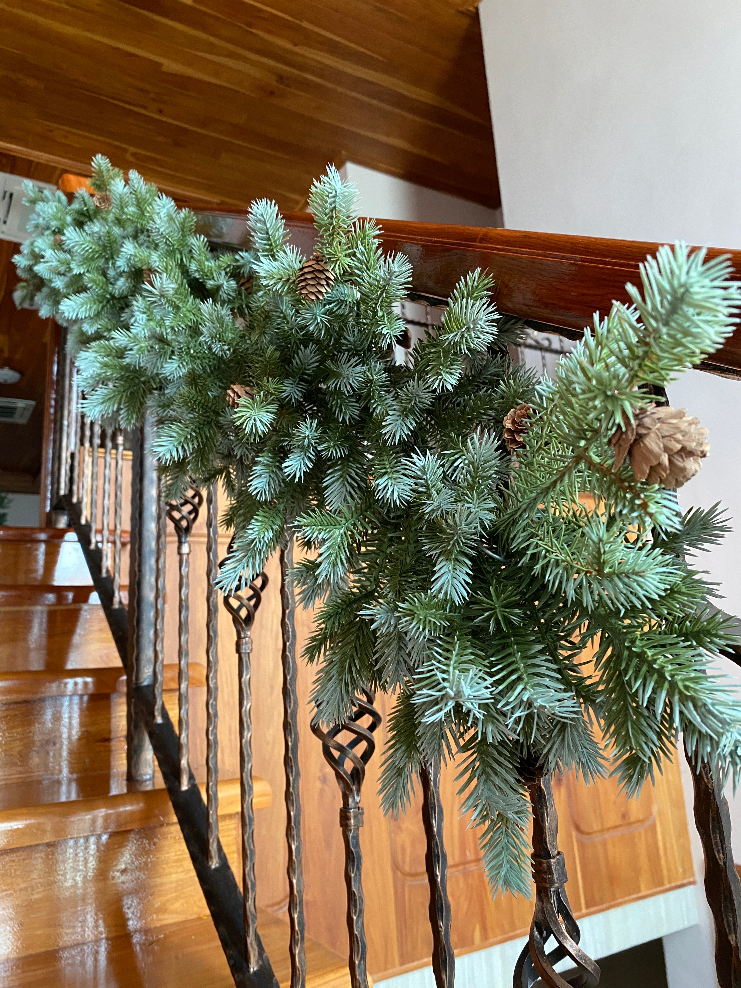 การ์แลนด์ Pure PE สีทูโทนประดับลูกสนแท้ 2.00 เมตร