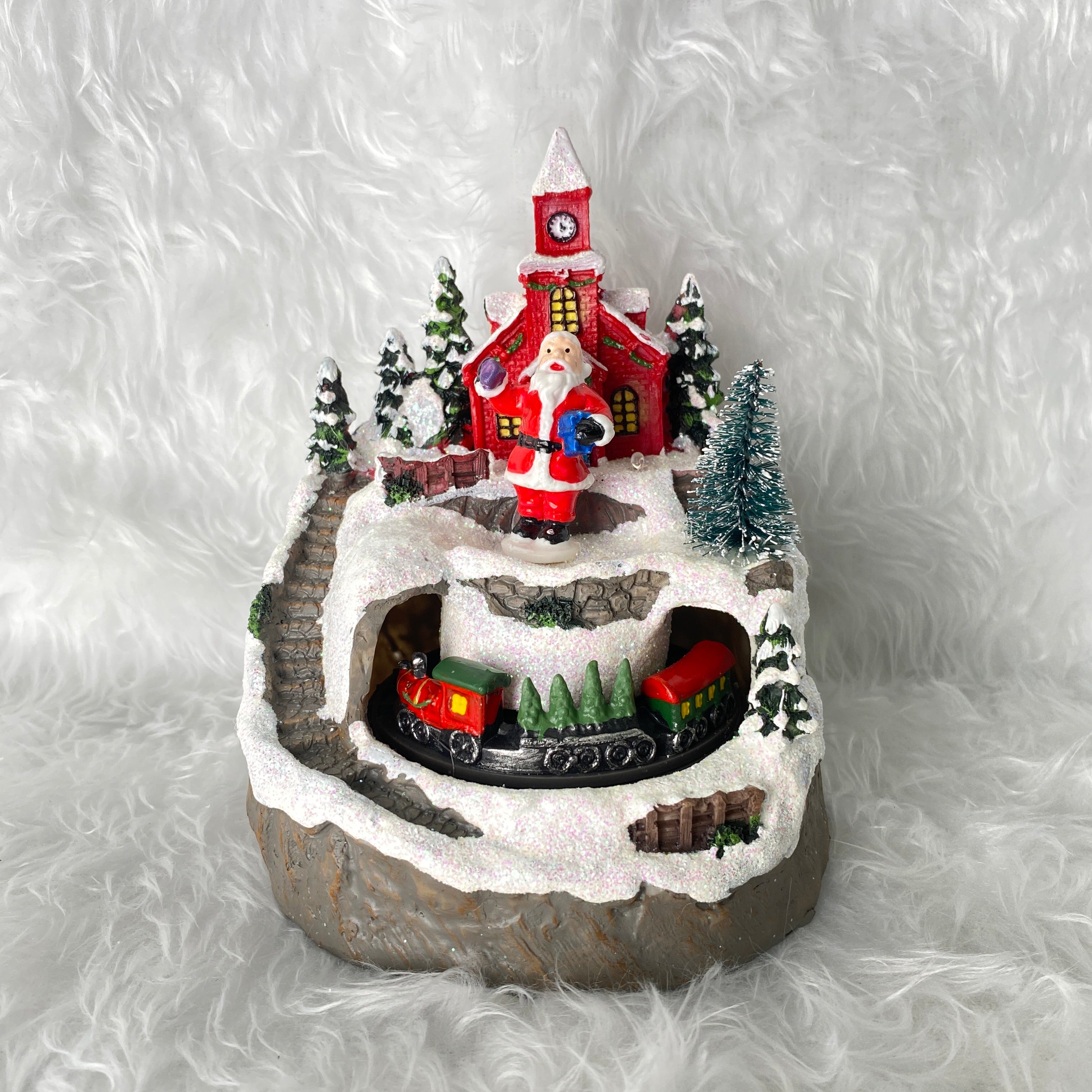 Music Box คริสต์มาส ซานต้าหน้าโบสถ์ มีไฟ - เพลง