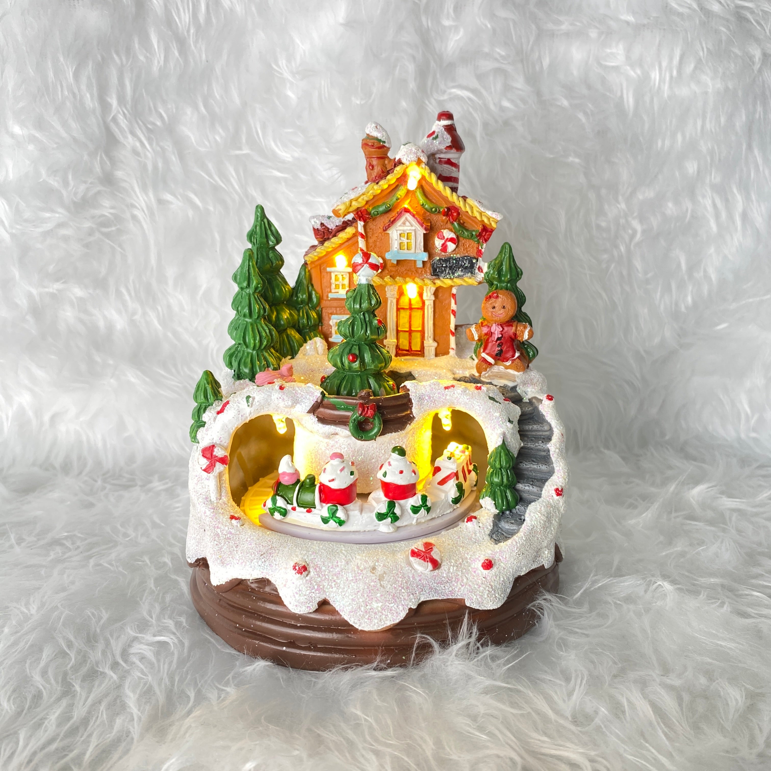 Music Box คริสต์มาส คุ้กกี้หน้าบ้านขนม มีไฟ - เพลง