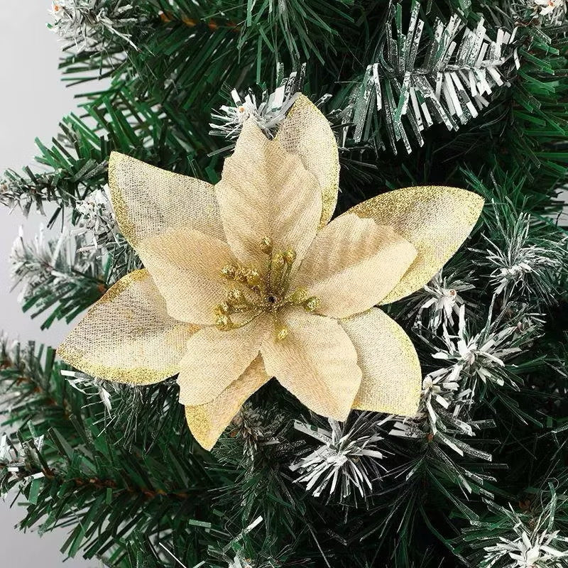 ดอกไม้ผ้ากลิตเตอร์ สีทอง/เงิน