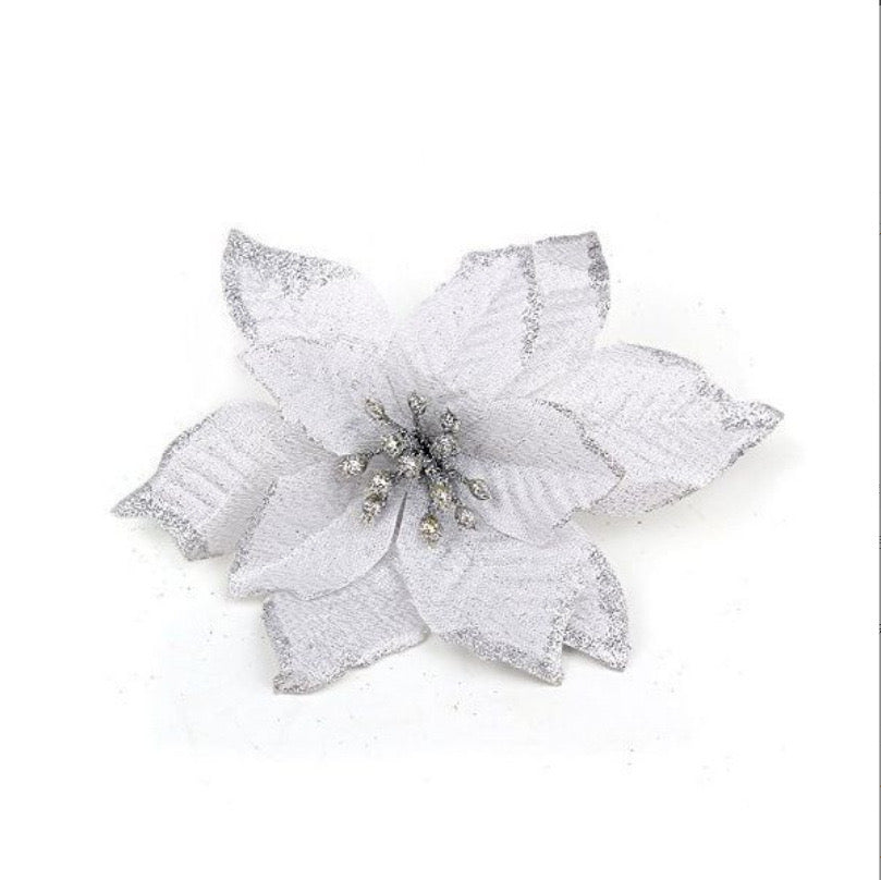 ดอกไม้ผ้ากลิตเตอร์ สีทอง/เงิน