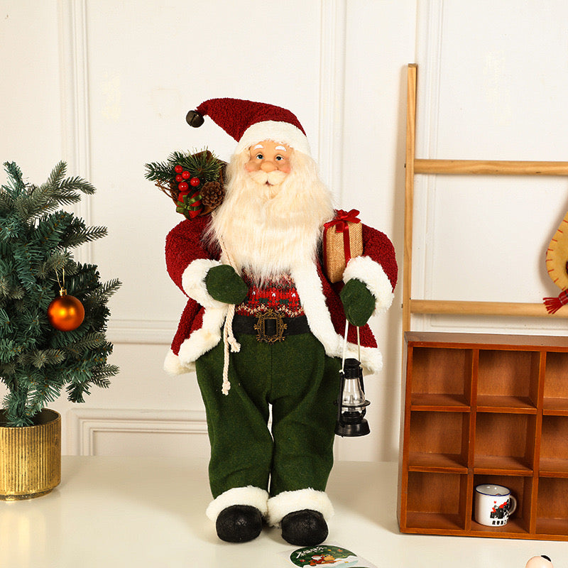 Santa Claus 65cm ส่งของขวัญ เสื้อคลุมแดงกางเกงเขียว