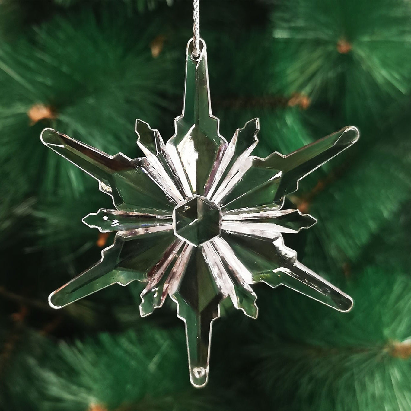 จี้คริสตัลใสห้อยต้นคริสต์มาส (ขนาดและจำนวนแตกต่างกัน)