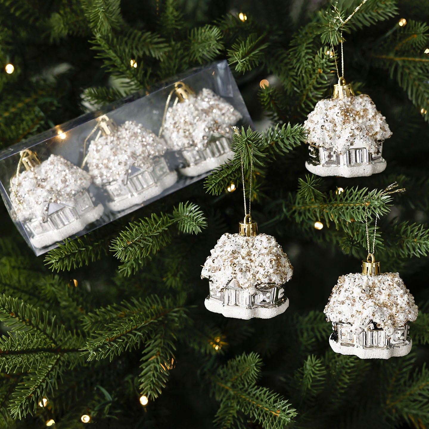 จี้บ้านตกแต่งคริสต์มาส 6 cm เซต 3 ชิ้น