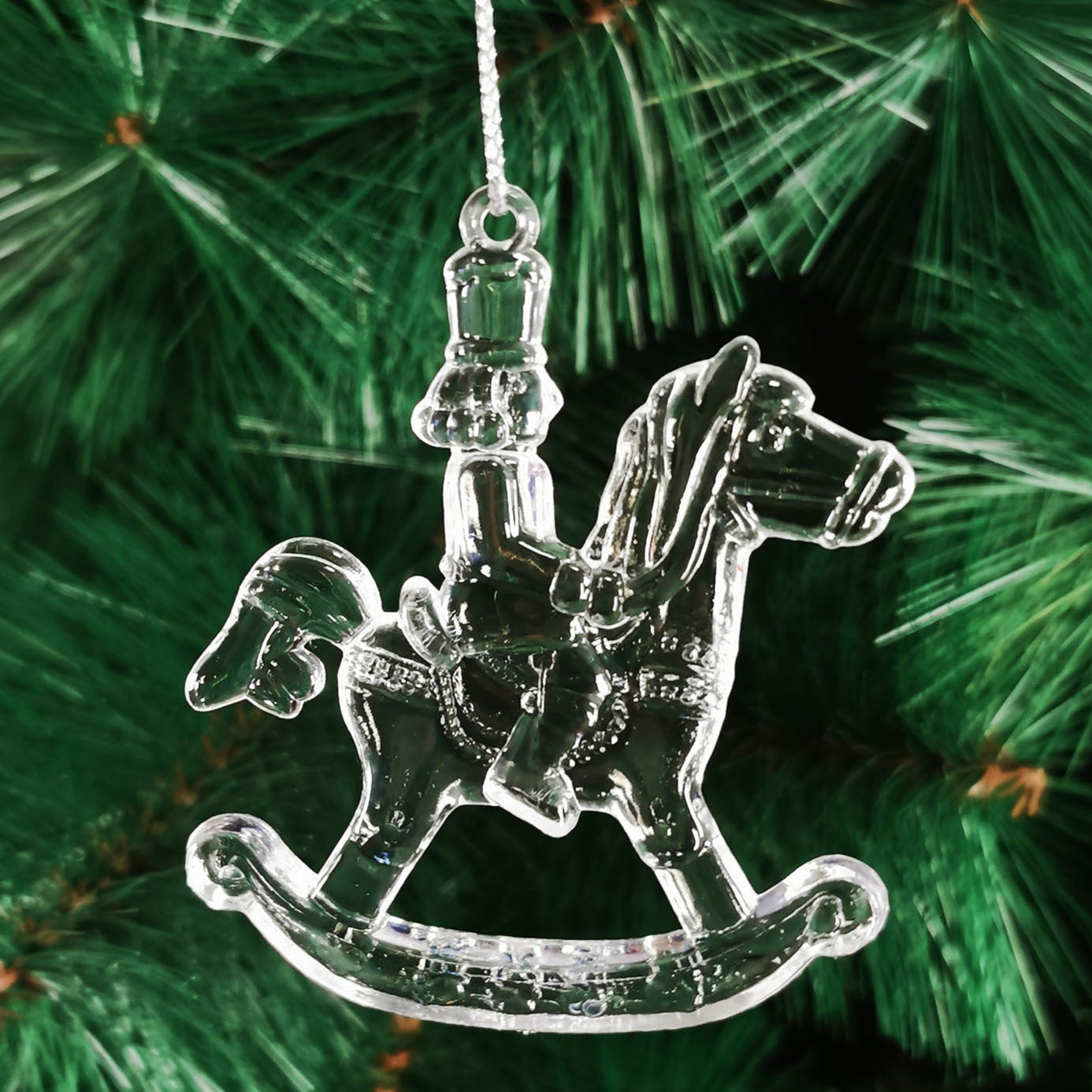 จี้คริสตัลใสห้อยต้นคริสต์มาส (ขนาดและจำนวนแตกต่างกัน)