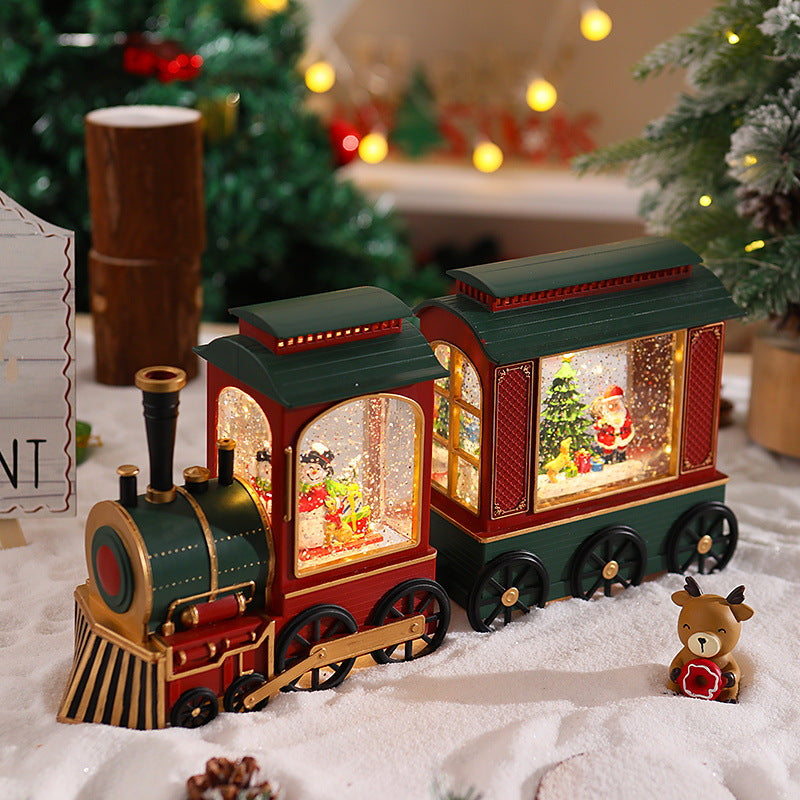 รถไฟคลาสสิคงาน Europe สโนว์โกลบ มีไฟ-เพลง