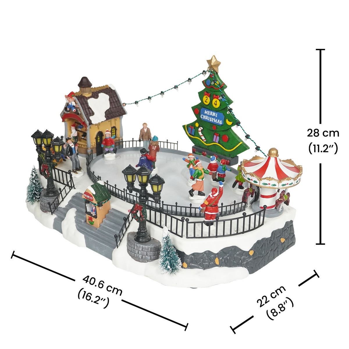 Music Box ลานสเก็ตฉากคริสต์มาส มีไฟ-เพลง