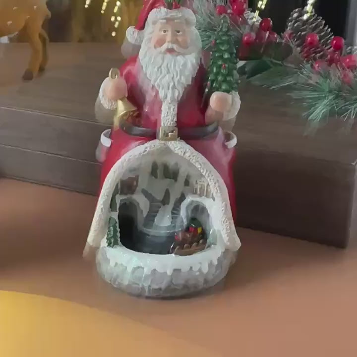 Music Box เรืองแสง ซานต้า / สโนว์แมน 24 cm มีไฟ - เพลง