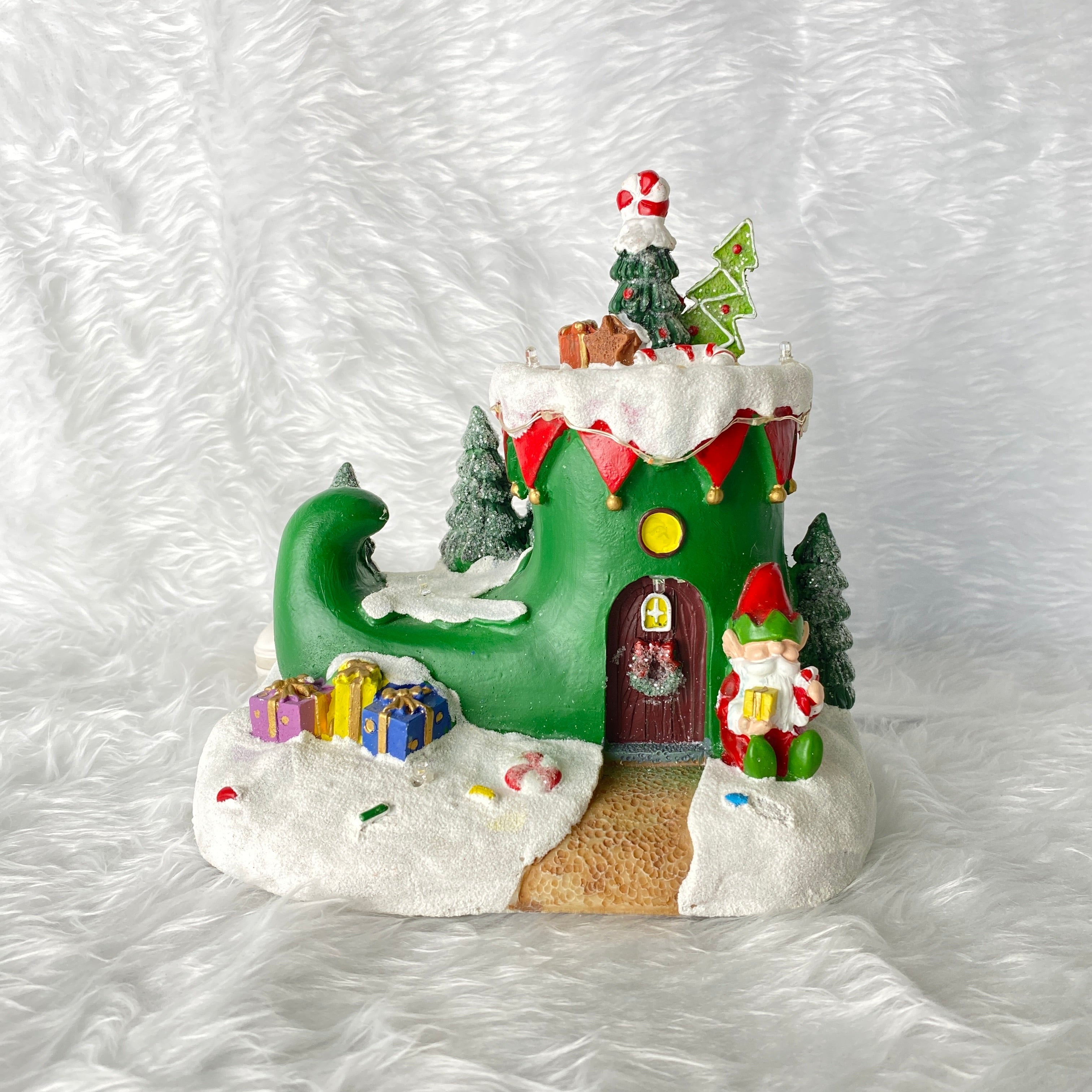 Music Box คริสต์มาส รองเท้าเอลฟ์ มีไฟ-เพลง