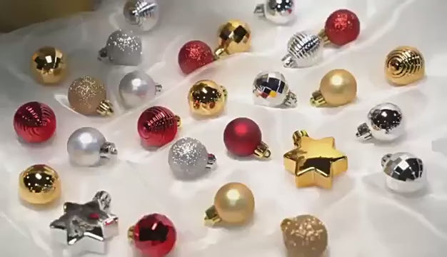 เซตลูกบอล Mix 33 ชิ้น 3-4 cm โทนแดงทอง